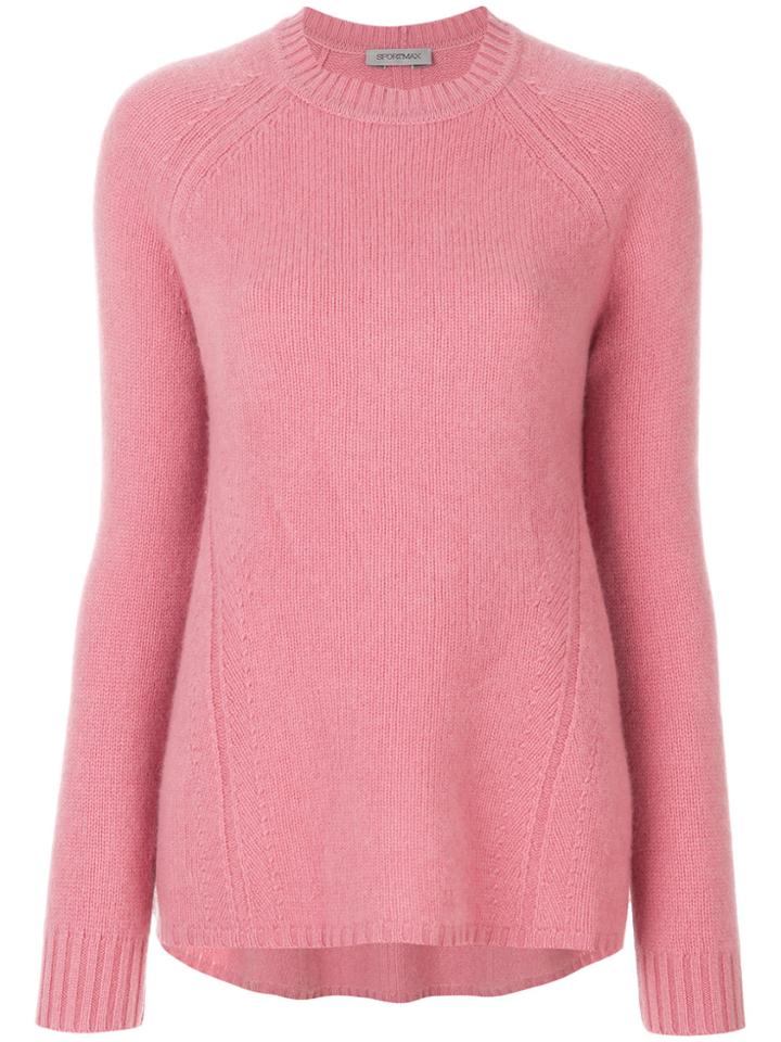 Sportmax Flared Crew Neck Sweater - Pink & Purple