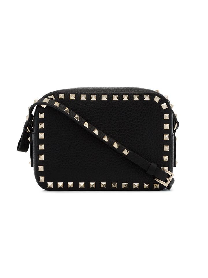 Valentino Black Rockstud Leather Crossbody Bag
