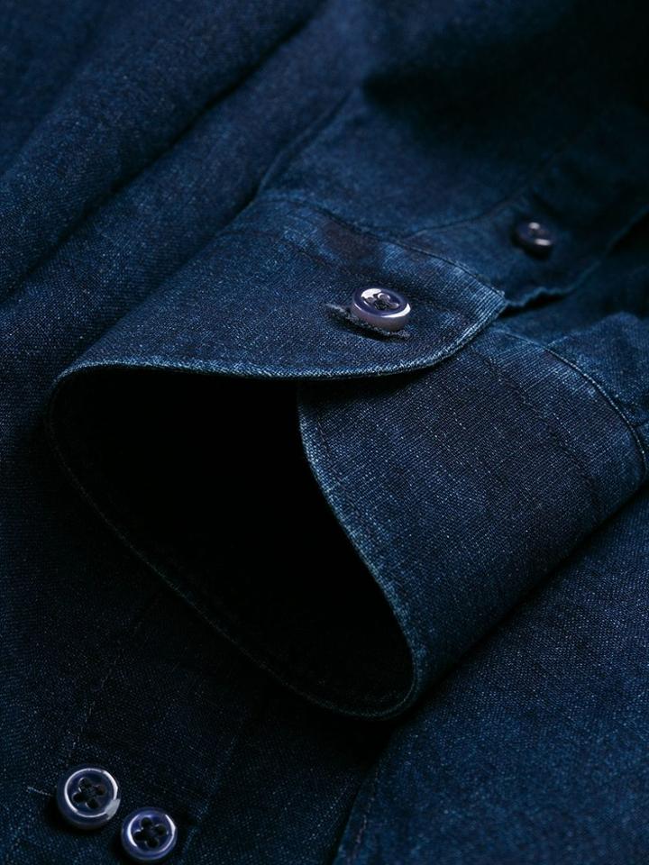 Leqarant Corean Denim Shirt - Blue