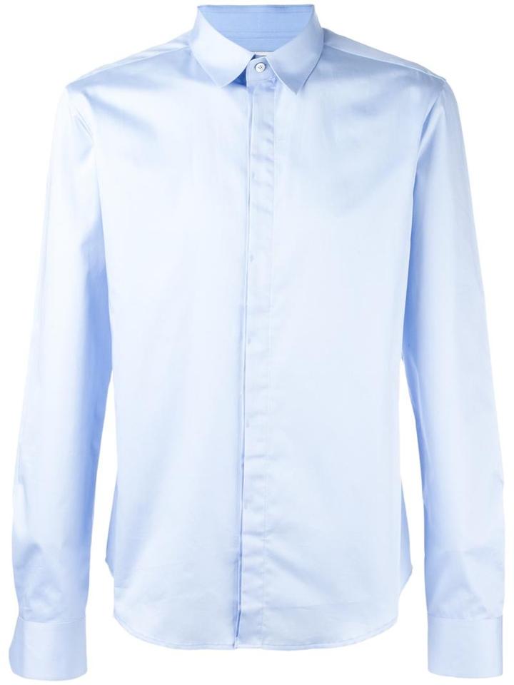 Wooyoungmi Classic Button Down Shirt, Men's, Size: 50, Blue, Cotton