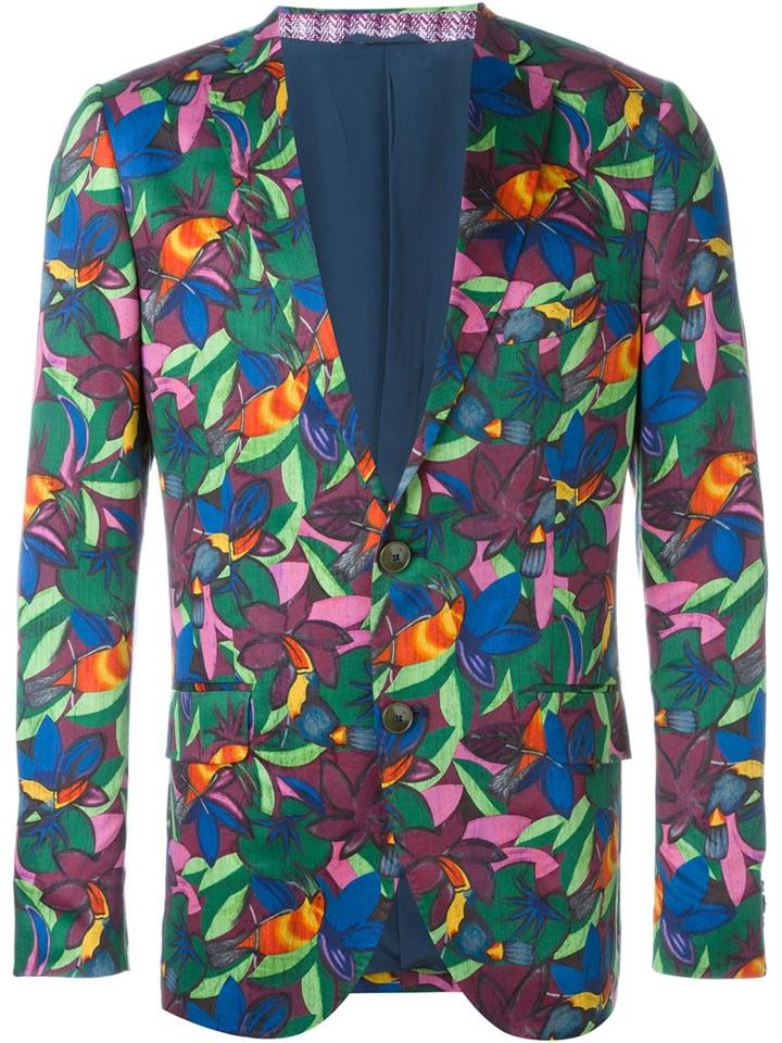 Etro Floral Print Blazer, Men's, Size: 48, Cotton/acetate/silk/polyamide