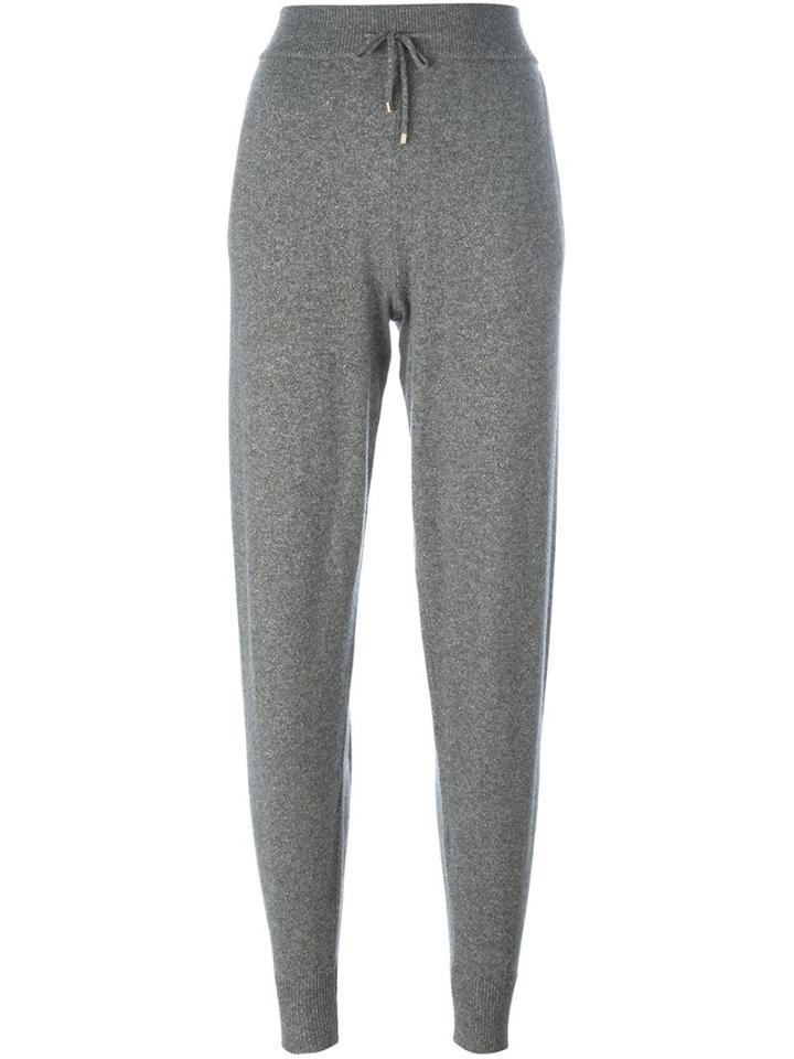Blumarine Knitted Sweatpants, Women's, Size: 42, Grey, Polyamide/polyester/cashmere