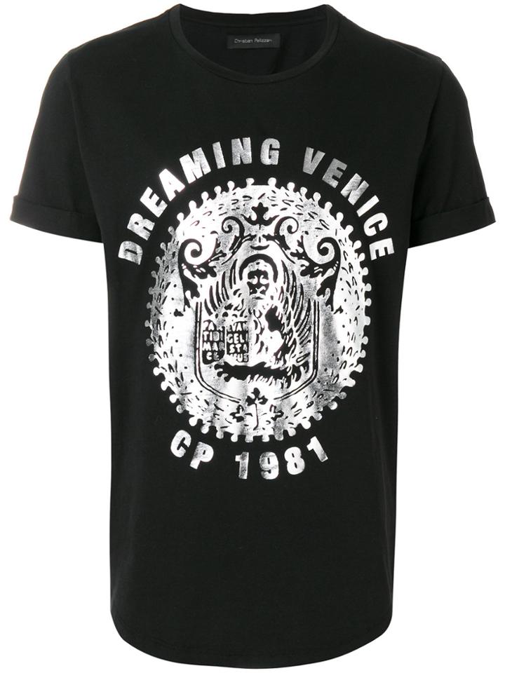 Christian Pellizzari Dreaming Venice Foil Print T-shirt - Black