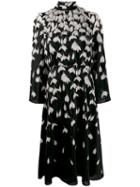 Valentino Floral Print Turtleneck Dress - Black