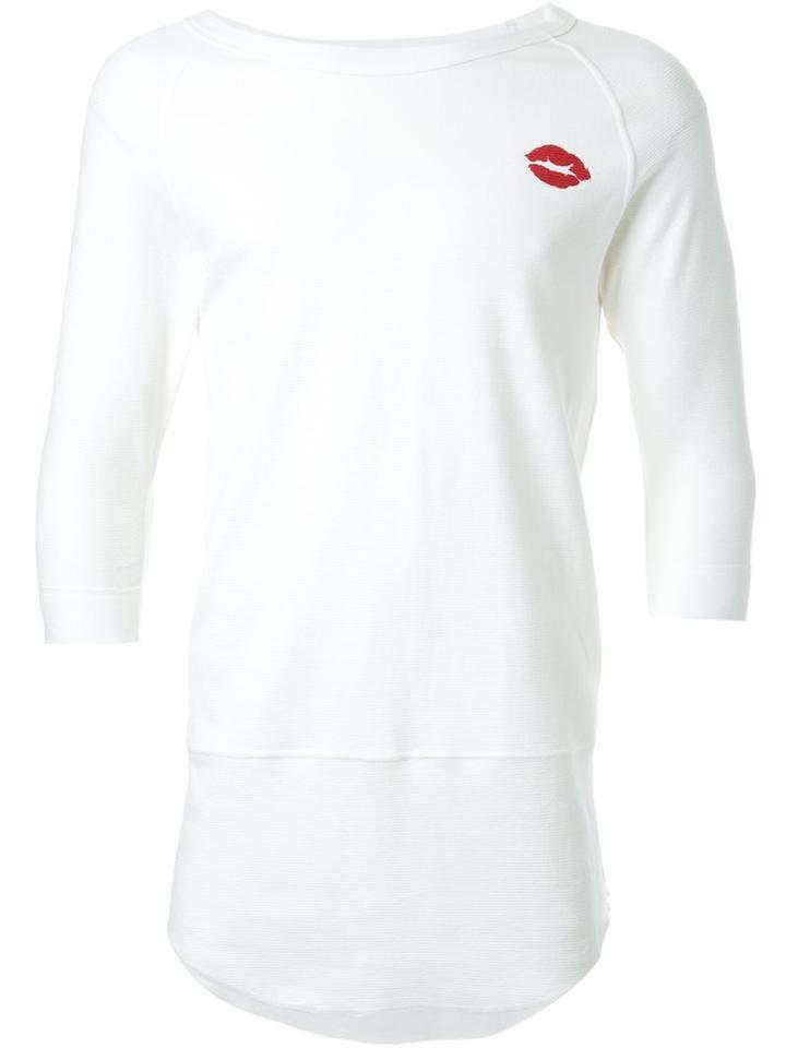 Dresscamp Chest Print T-shirt, Adult Unisex, Size: Medium, White, Cotton/polyurethane