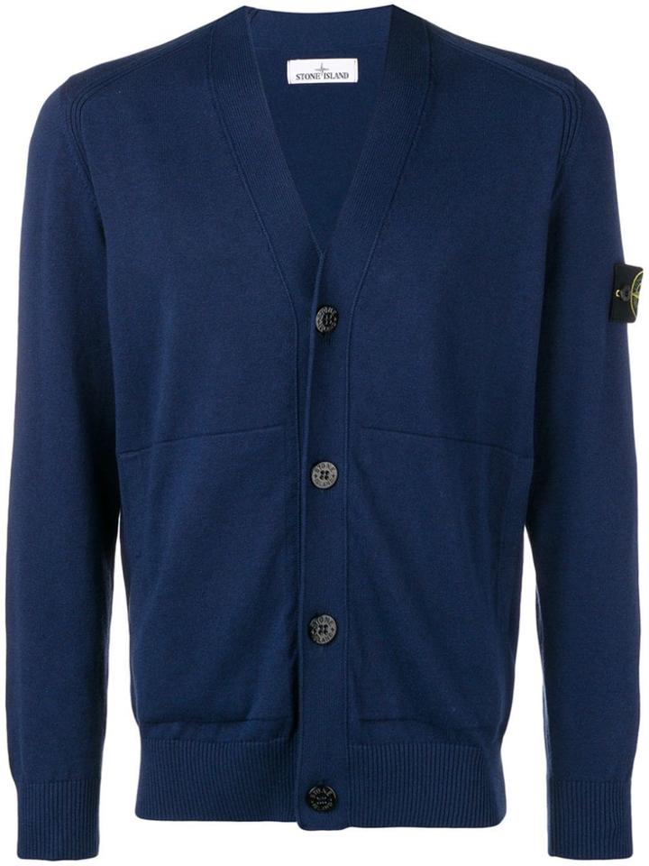Stone Island Button-down Cotton Cardigan - Blue