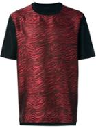 Lanvin Zebra Print T-shirt, Men's, Size: M, Red, Viscose/silk/cotton