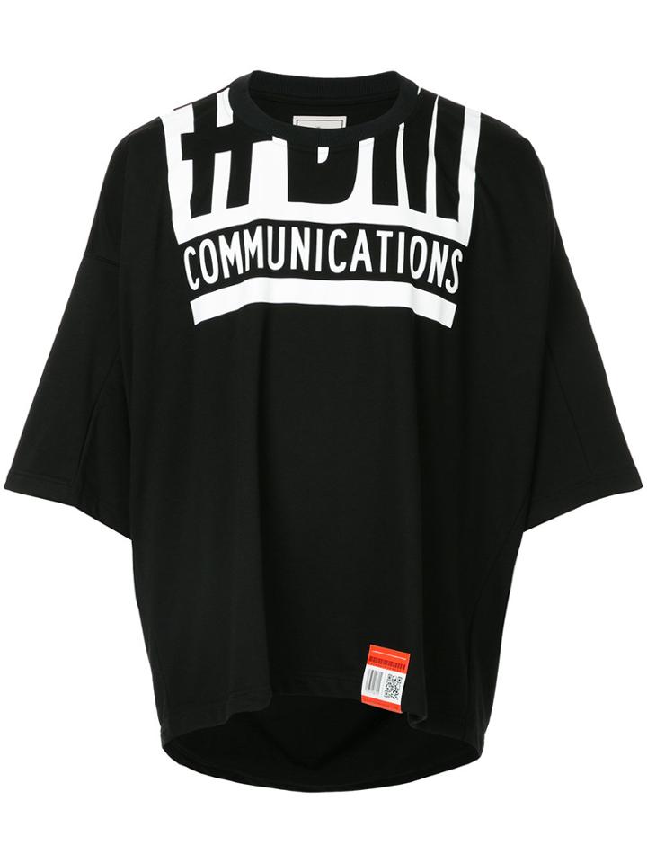 Maison Mihara Yasuhiro Communications Print T-shirt - Black