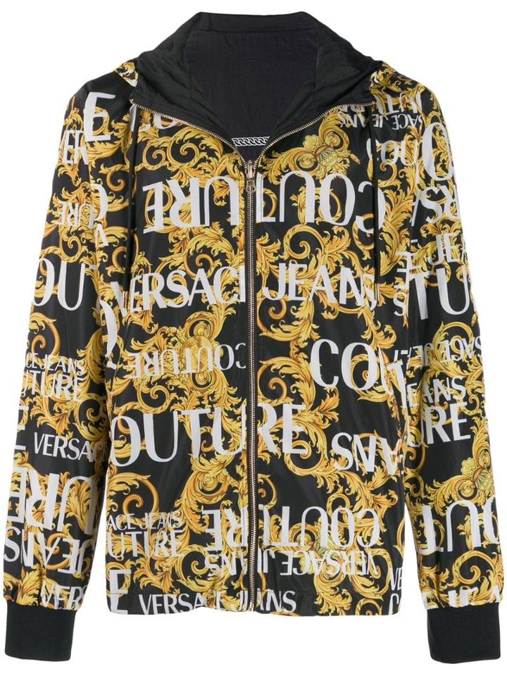 Versace Jeans Couture Barocco Print Hooded Jacket - Yellow