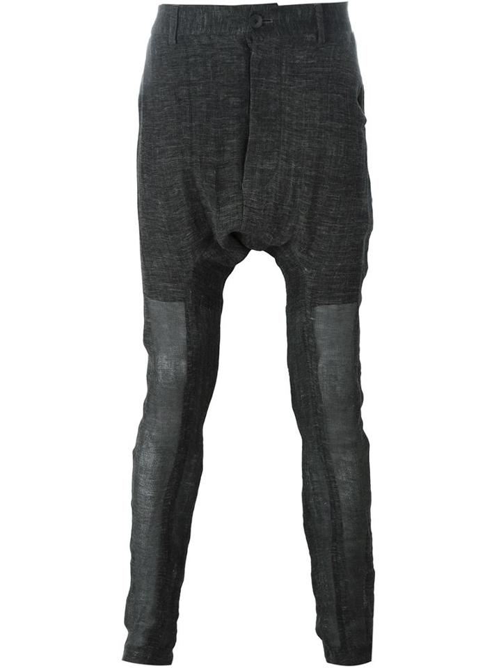 Cedric Jacquemyn Drop-crotch Trousers, Men's, Size: 46, Black, Cotton/linen/flax/polyamide