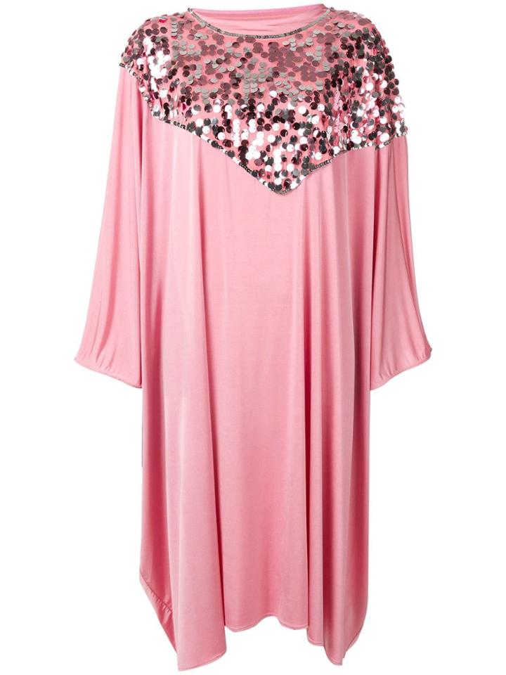 Mm6 Maison Margiela Sequin Trim Cape Dress - Pink