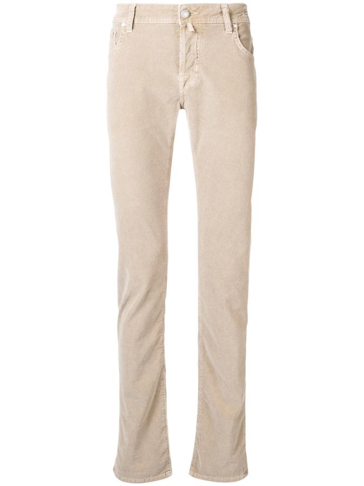 Jacob Cohen Corduroy Straight Trousers - Nude & Neutrals