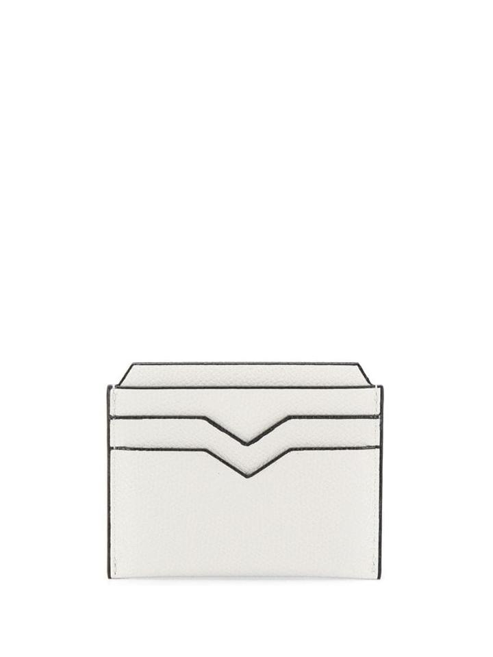 Valextra Textured Card Holder - White