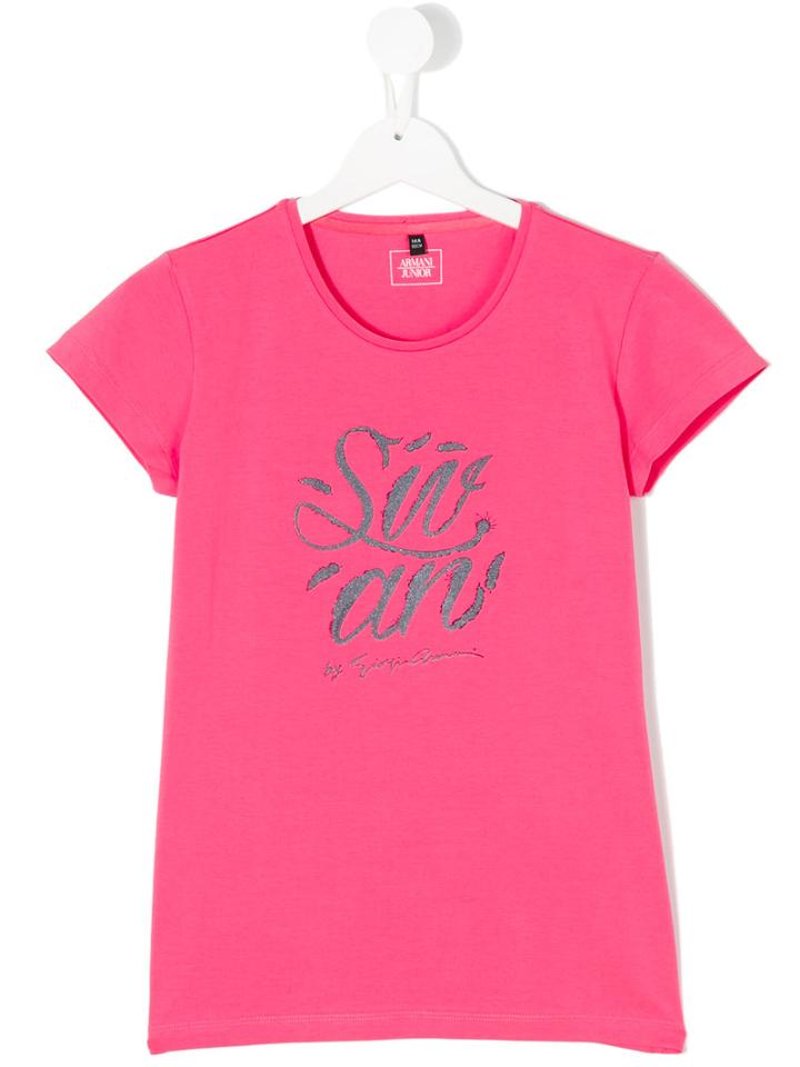 Armani Junior - Printed T-shirt - Kids - Cotton/spandex/elastane - 16 Yrs, Pink/purple