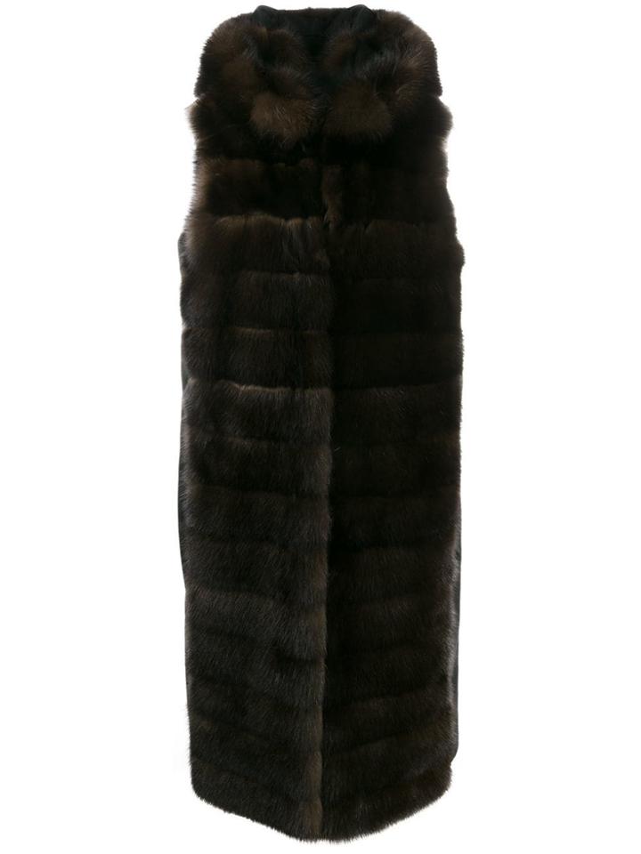 Liska Malottika Long Fur Coat - Brown