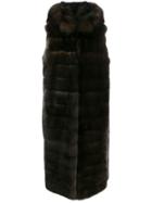 Liska Malottika Long Fur Coat - Brown
