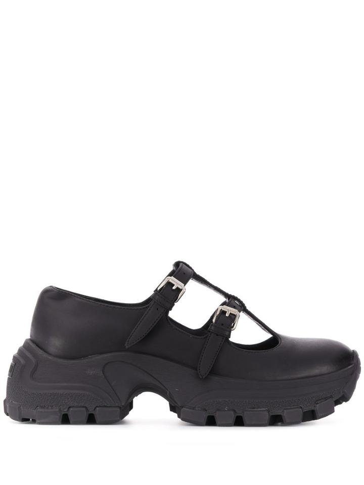 Miu Miu Buckle-up Low-top Sneakers - Black