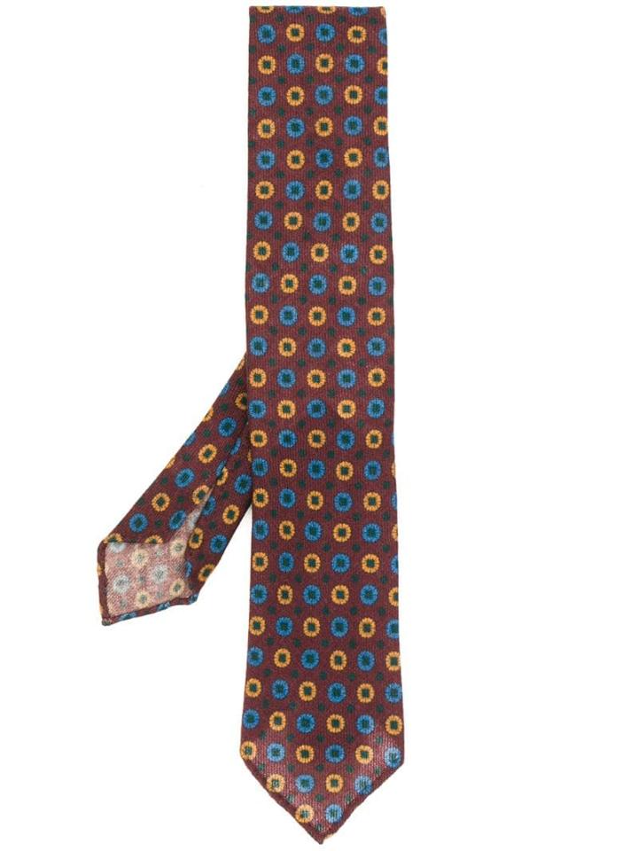 Lardini Spot Print Tie - Brown
