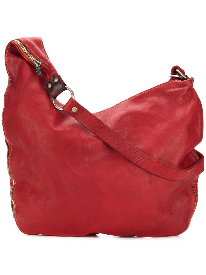 Guidi Large Zipped Crossbody Bag - Red