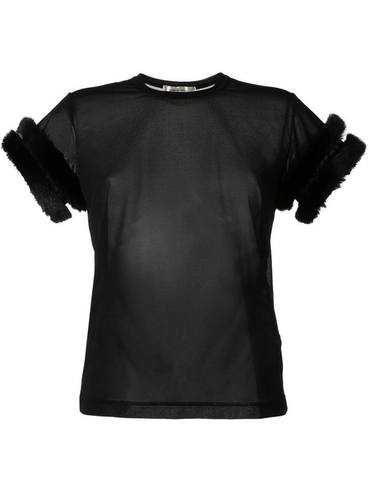 Comme Des Garçons Fur Trim T-shirt