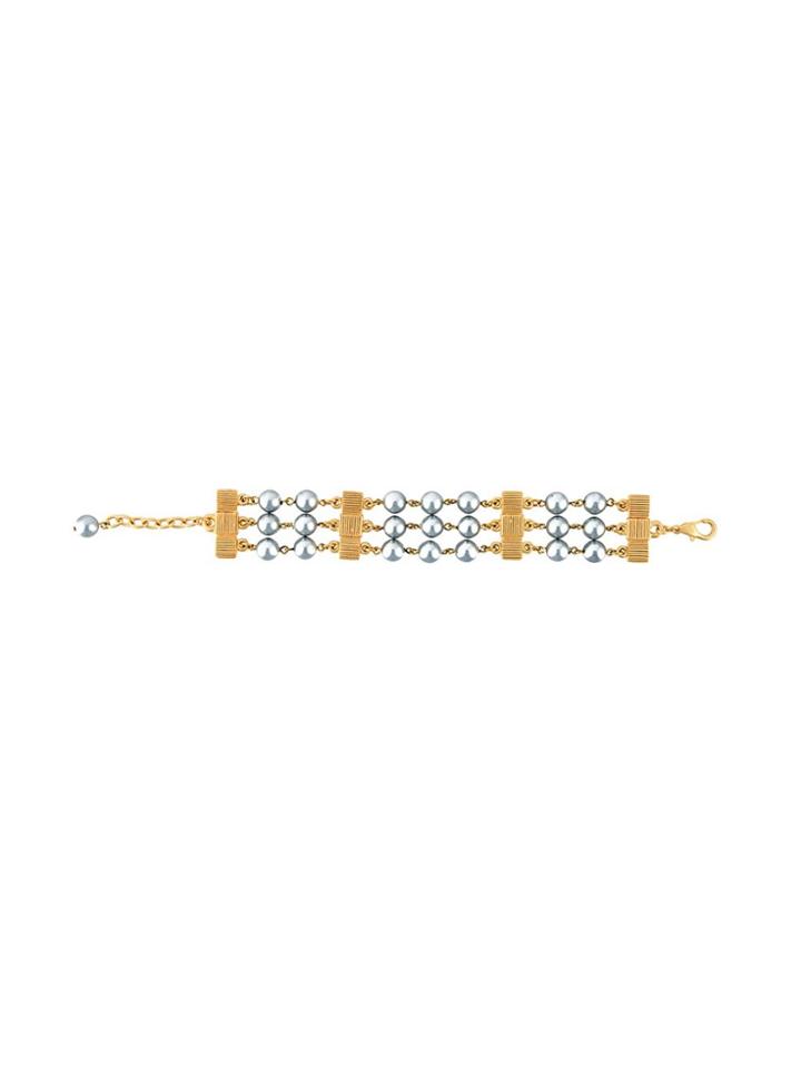 Guy Laroche Vintage Beaded Layered Bracelet - Metallic