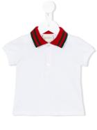 Gucci Kids Contrast Collar Polo Shirt, Boy's, Size: 18-24 Mth, White