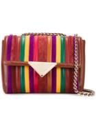 Sara Battaglia 'elizabeth' Shoulder Bag, Women's, Brown, Calf Leather/polyester