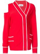 Monse Twisted Open Shoulder Cardigan - Red