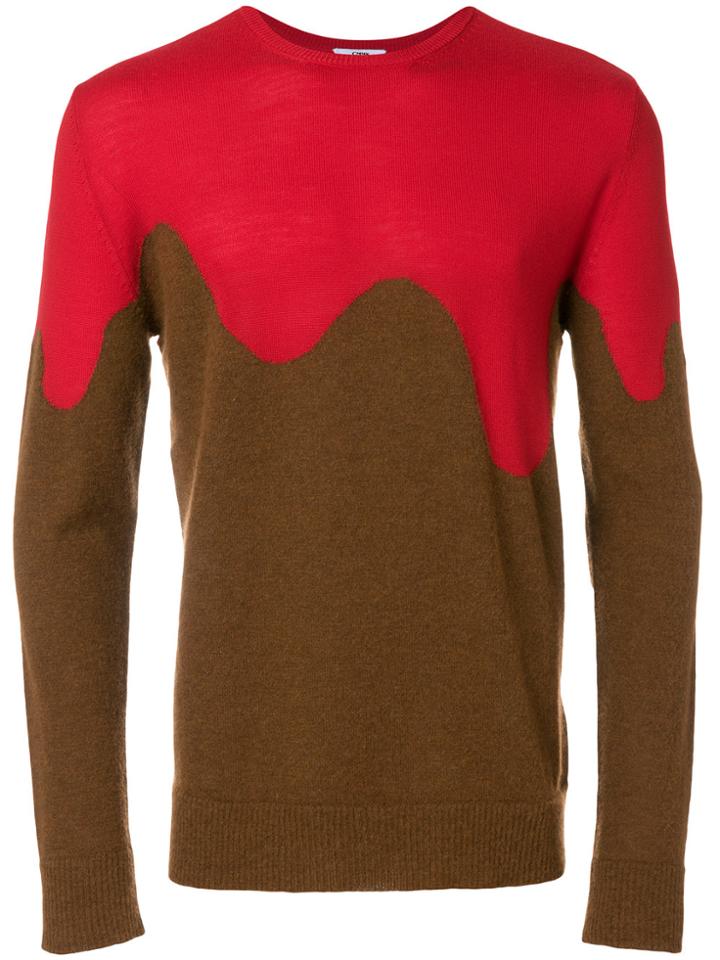 Cmmn Swdn Contrast Knitted Sweater - Brown