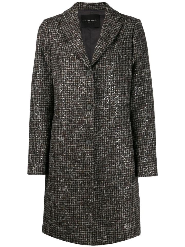 Fabiana Filippi Single-breasted Fitted Coat - Brown