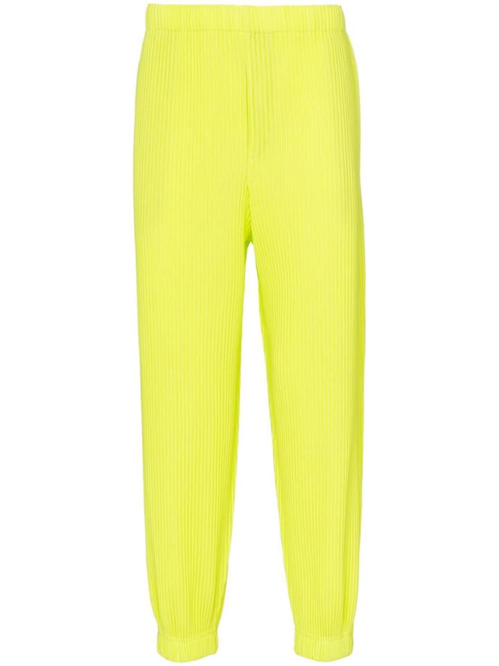 Homme Plissé Issey Miyake Fluorescent Pleated Sweatpants - Yellow