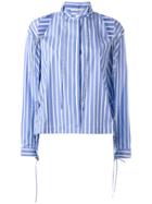 Ermanno Scervino Cold-shoulder Striped Shirt - Blue