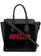 Gaelle Bonheur Appliqué Logo Tote - Black