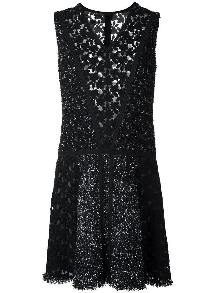 Giambattista Valli V-neck Dress, Women's, Size: 44, Black, Cotton/polyamide/polyester/viscose