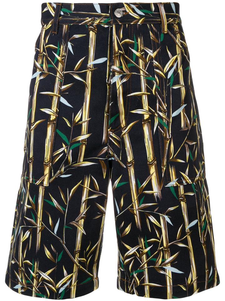 Kenzo Bamboo Print Bermuda Shorts - Blue