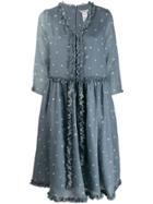 's Max Mara Polka-dot Flared Dress - Grey