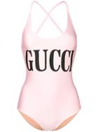 Gucci Logo Printed Swimsuit - Pink