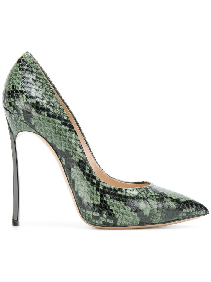Casadei Blade Snakeskin Pumps - Green