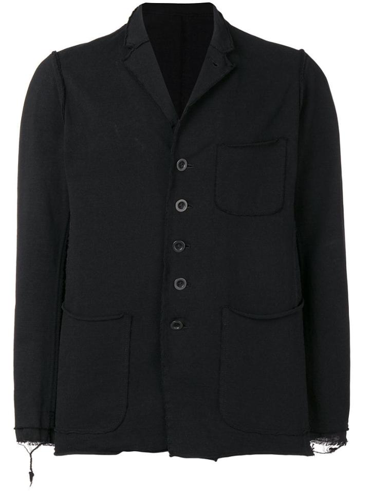 The Viridi-anne Casual Distressed Blazer - Black