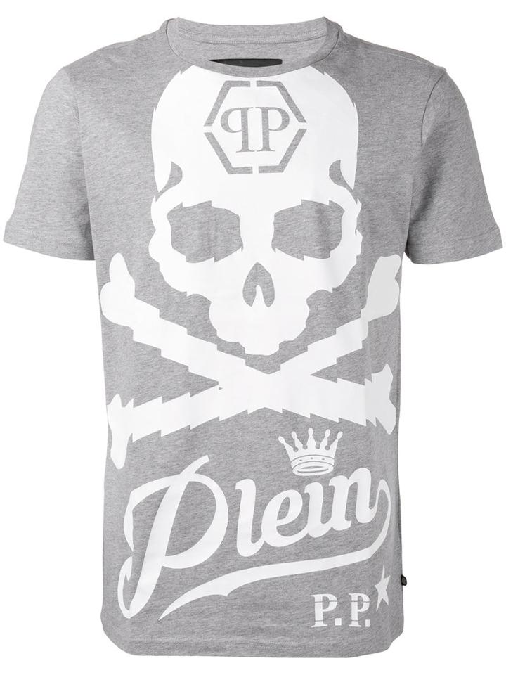 Philipp Plein Airline T-shirt, Men's, Size: Small, Grey, Cotton