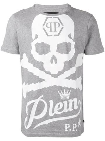 Philipp Plein Airline T-shirt, Men's, Size: Small, Grey, Cotton