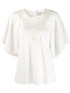 Antik Batik Embroidered Floral Panel Blouse - White