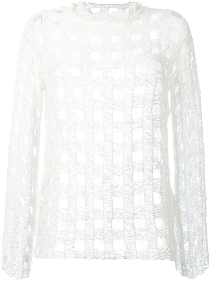 Iro Net Longsleeved Blouse, Women's, Size: 36, White, Cotton/polyamide