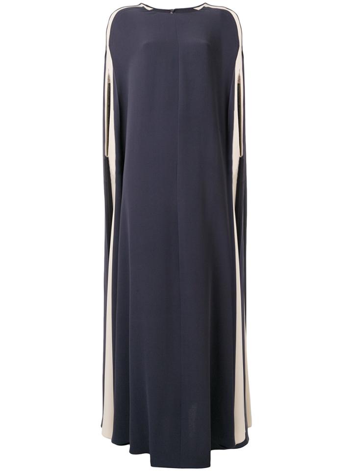 Valentino Light Cady Cape Dress - Blue
