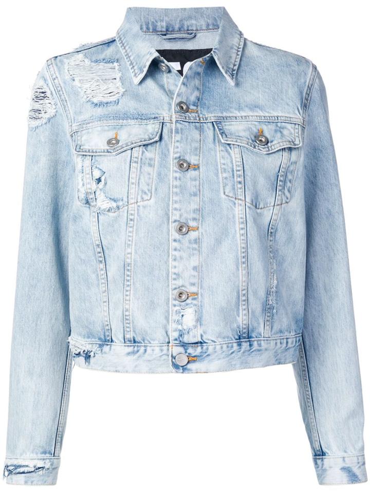 Diesel Trucker Jacket In Bleached Denim - Blue