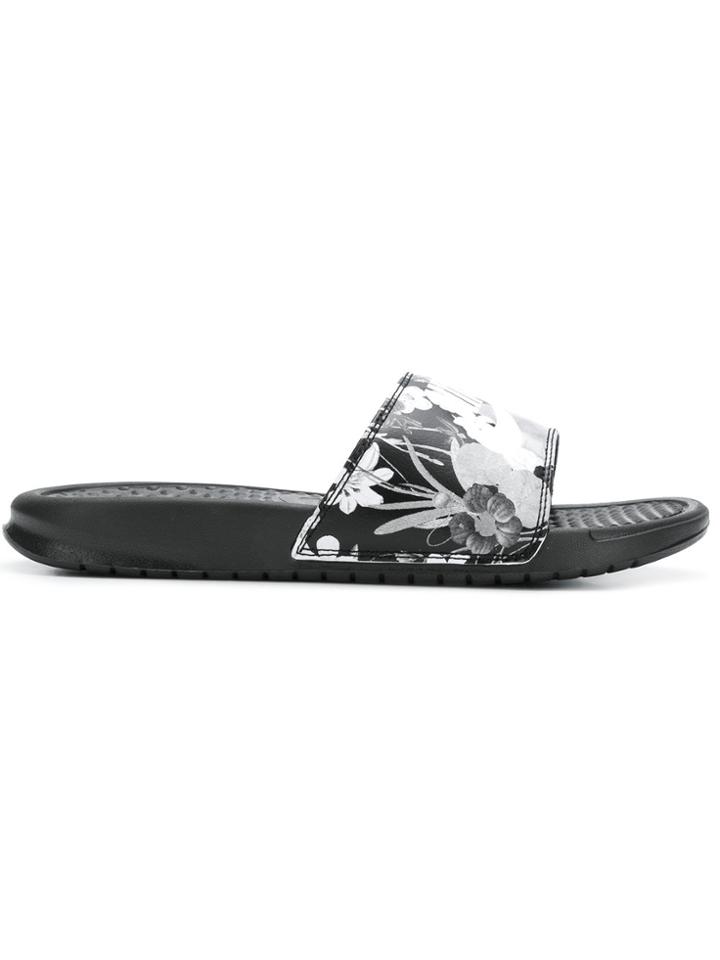 Nike Printed Logo Pool Slides - Black