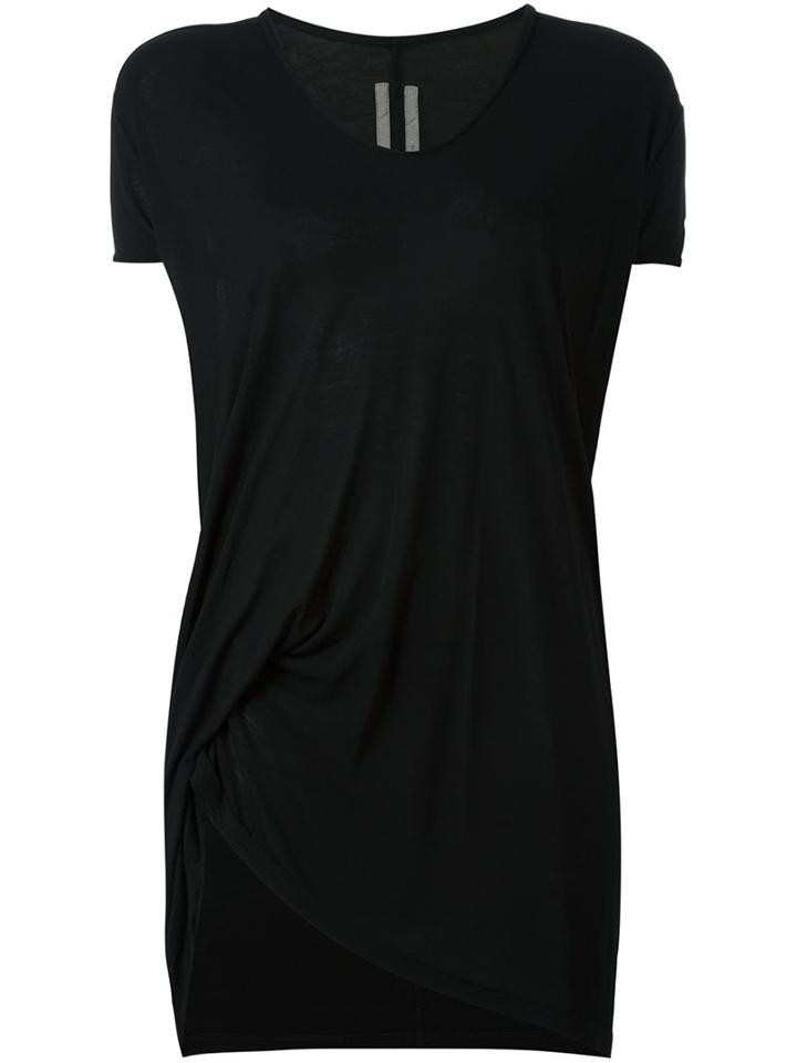 Rick Owens Scoop Neck T-shirt, Women's, Size: 42, Black, Silk/viscose