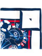 Kiton Nautical Print Pocket Square, Men's, Silk