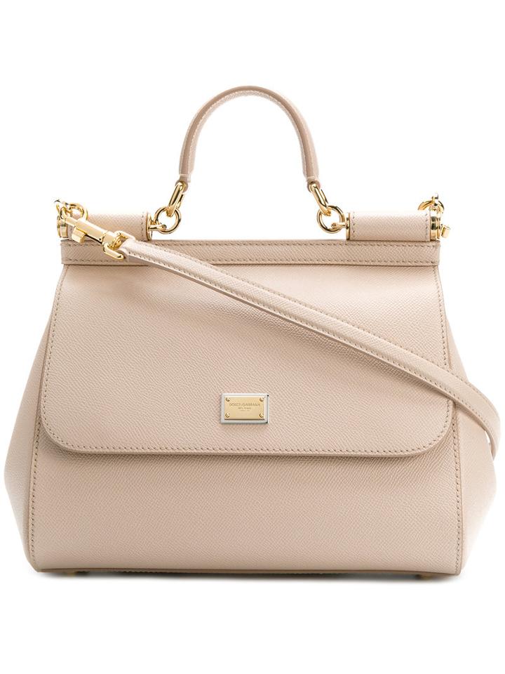 Dolce & Gabbana - Sicily Shoulder Bag - Women - Calf Leather - One Size, Nude/neutrals, Calf Leather