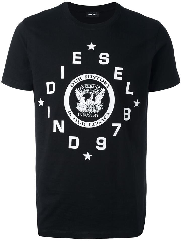 Diesel 't-diego-he' T-shirt, Men's, Size: Large, Black, Cotton